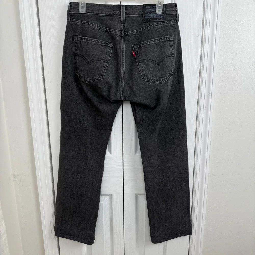 Levi Strauss‎ Mens 501 Premium Black Wash Straight Leg Jeans 29x32